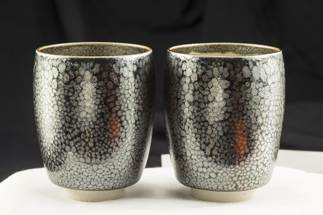 tenmoku yunomi tea cup pair