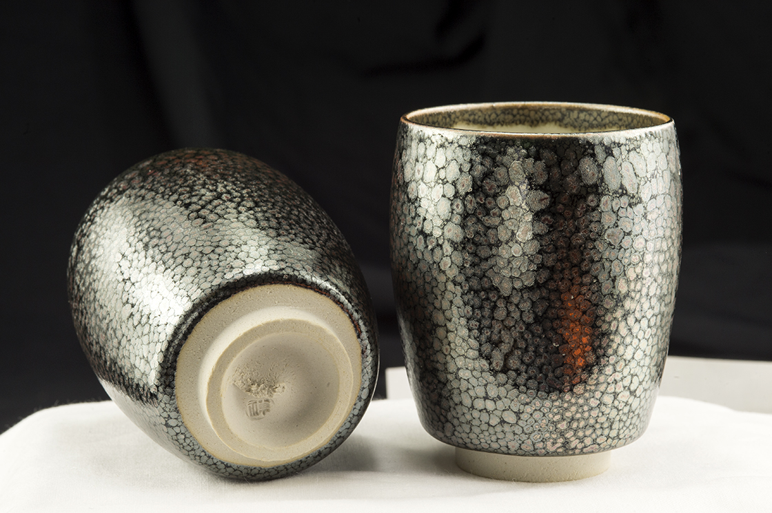 tenmoku yunomi tea cup pair