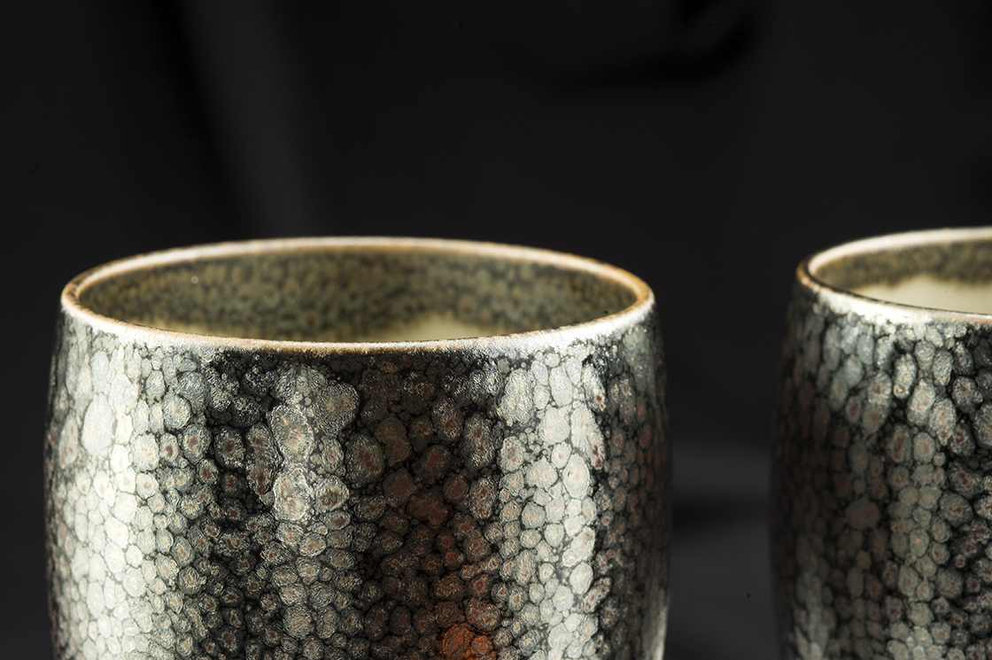 tenmoku yunomi tea cup pair