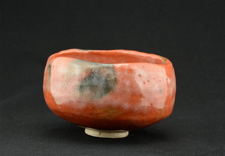 aka raku chawan matcha teáscsésze