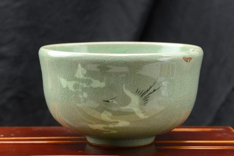 Koreai celadon chawan teáscsésze