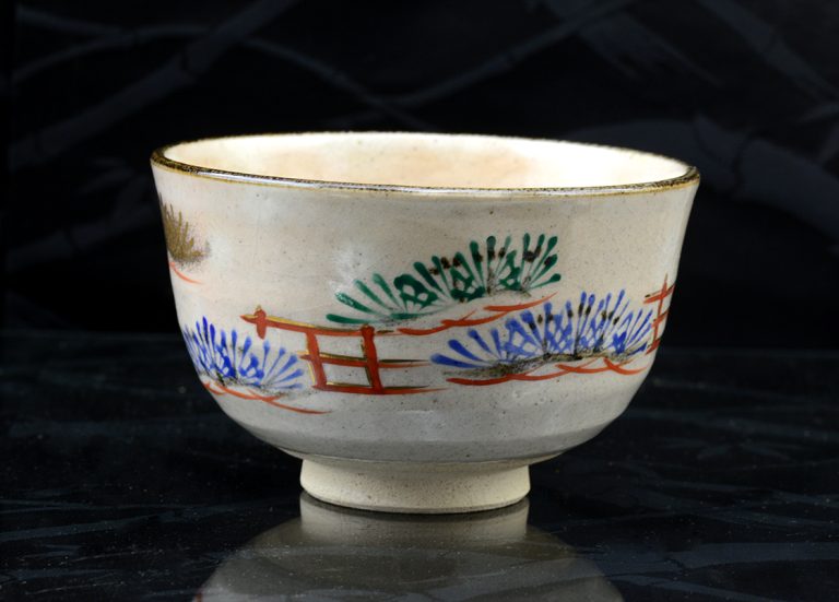 kyo kézzel festett matcha teáscsésze