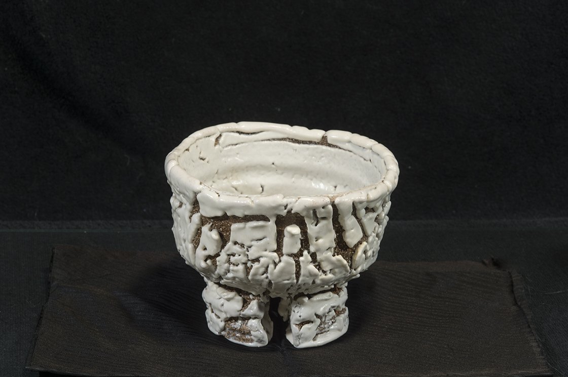 Oni-Hagi (ördögi Hagi) chawan matcha csésze Yamane Seigan műhelyéből.