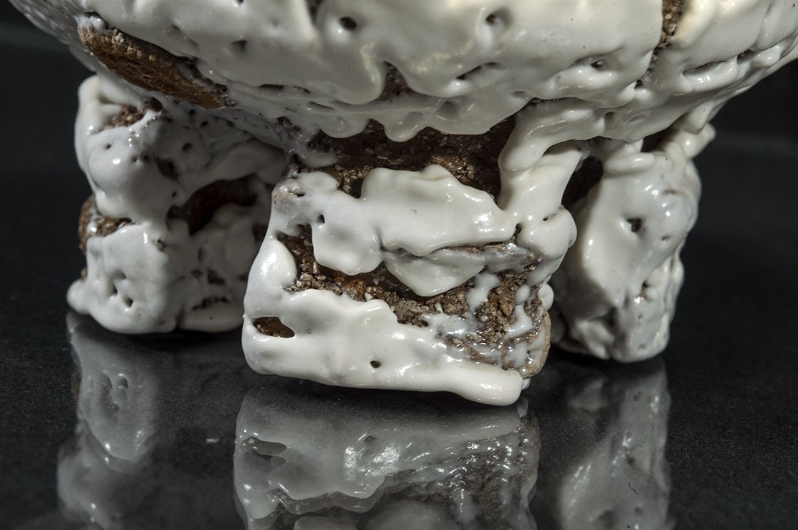 Oni-Hagi (ördögi Hagi) chawan matcha csésze Yamane Seigan műhelyéből.