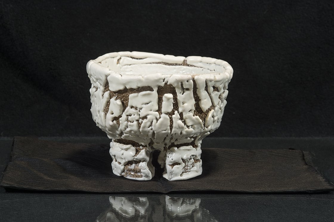 Oni-Hagi (ördögi Hagi) chawan matcha csésze Yamane Seigan műhelyéből.