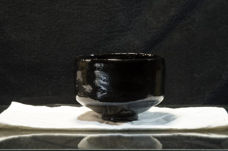 Fekete kuro raku chawan japán matcha teáscsésze