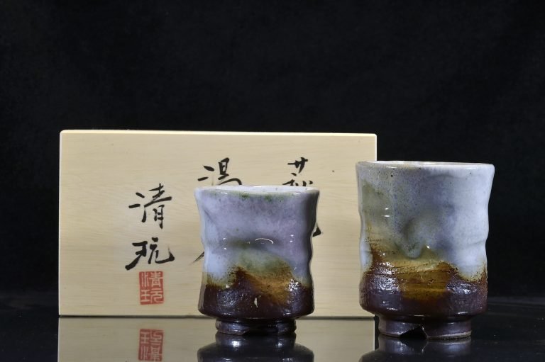 yamane seigan sancai szivárványos teáscsésze pár 2