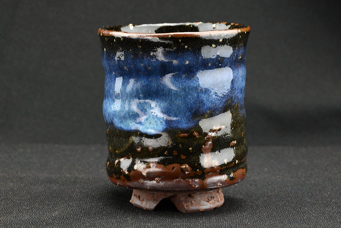 Yamane Seigan Ao Hagi Yunomi teáscsésze pár 