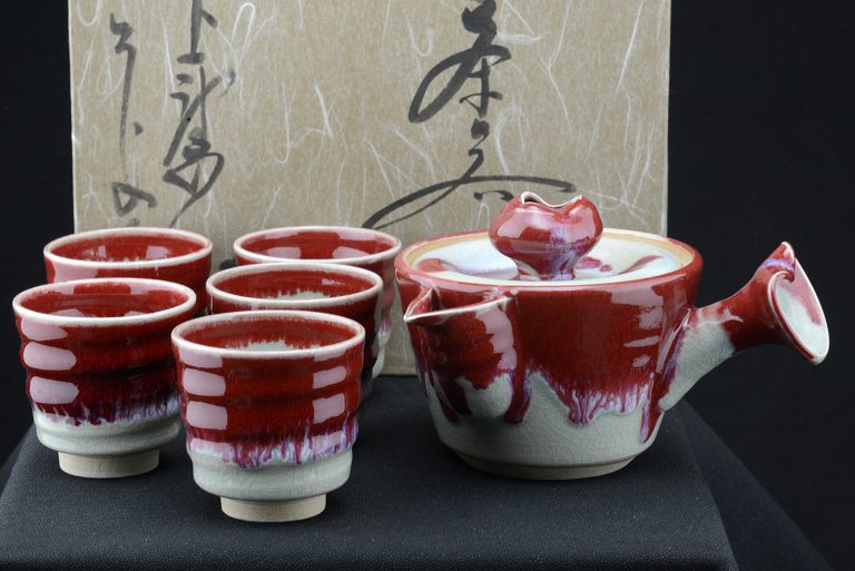 cinóber máz japán sencha teáskészlet