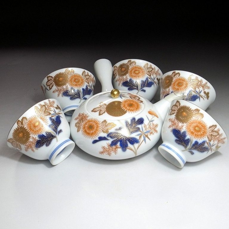 Fukagawa Koimari porcelán teáskészlet