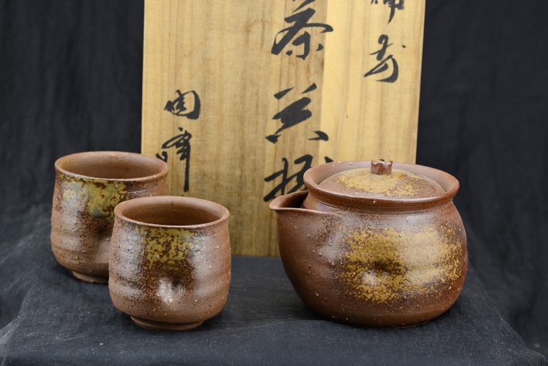 Toho Kimura fatüzes bizen japán teáskészlet