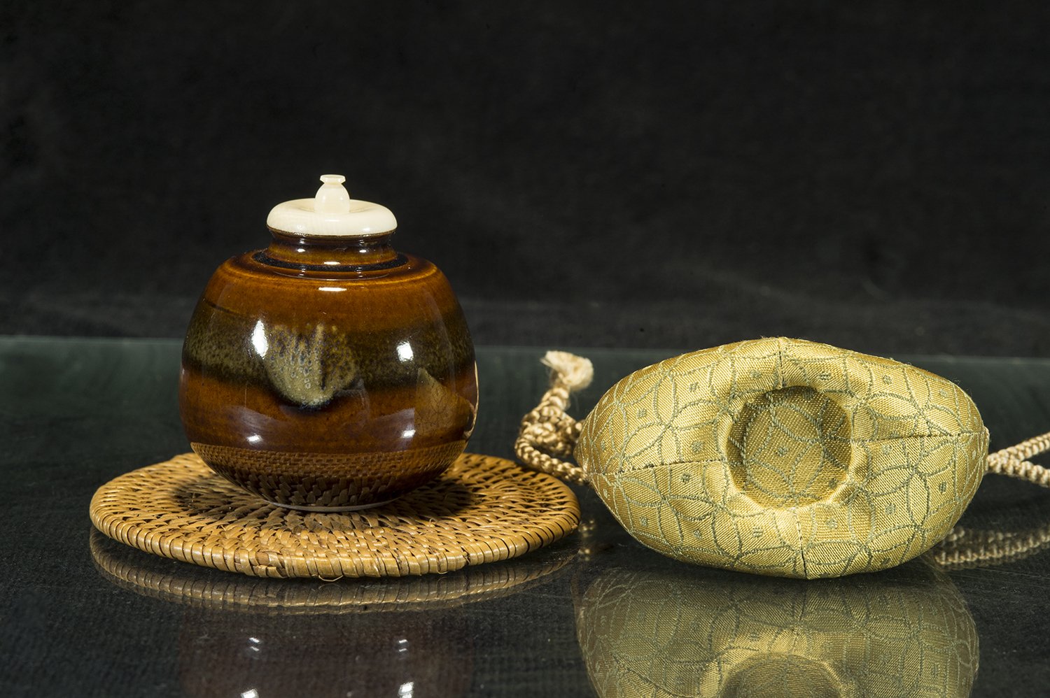 Alabástrom chaire japán matcha koicha teatartó