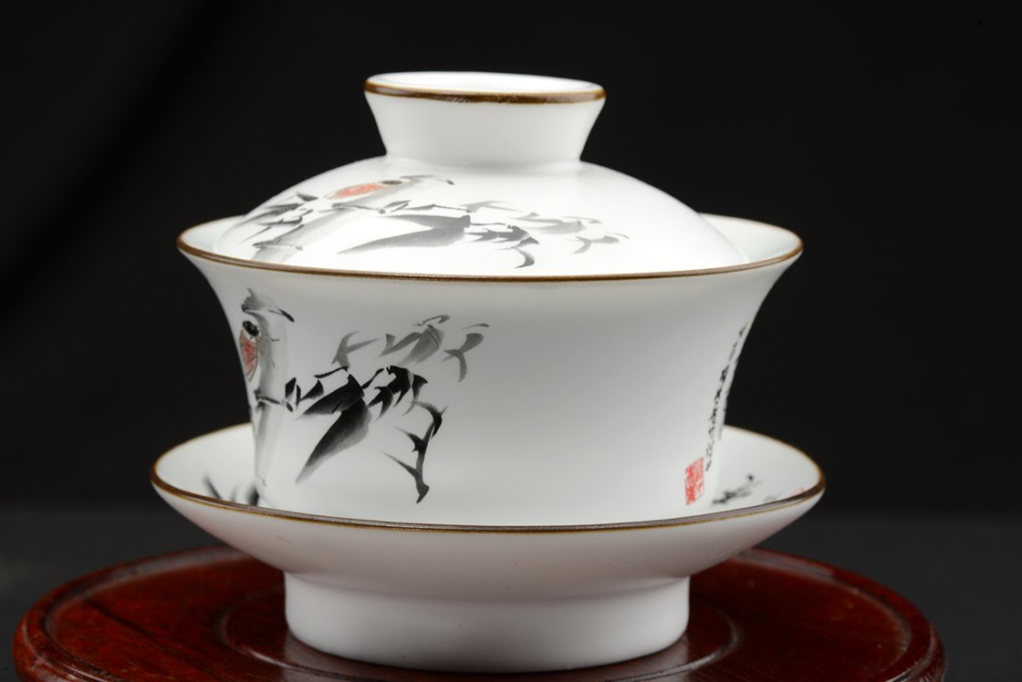 Bambusz vers gaiwan csésze