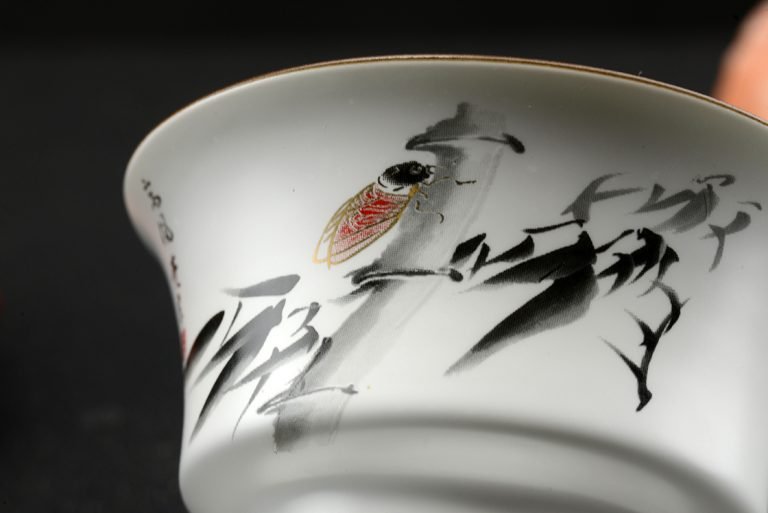 Bambusz vers gaiwan csésze