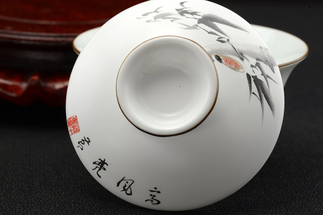 Bambusz vers gaiwan csésze