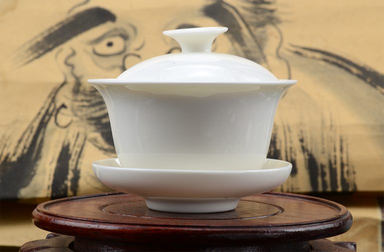 Fehér porcelán gaiwan csésze 160 ml