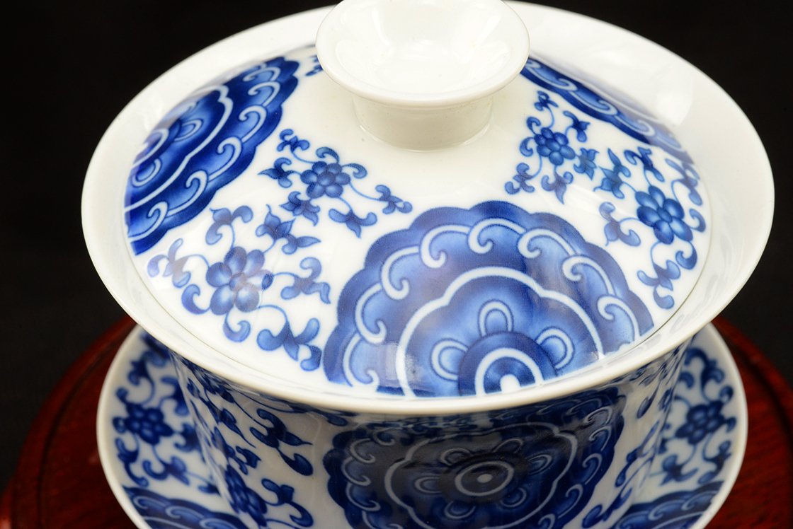 Nagy szerencsevirág porcelán gaiwan