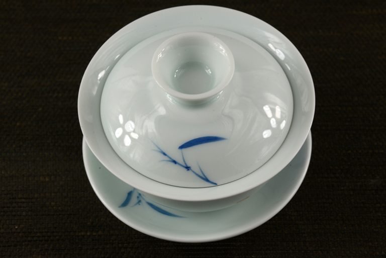 Kék tus bambusz gaiwan csésze