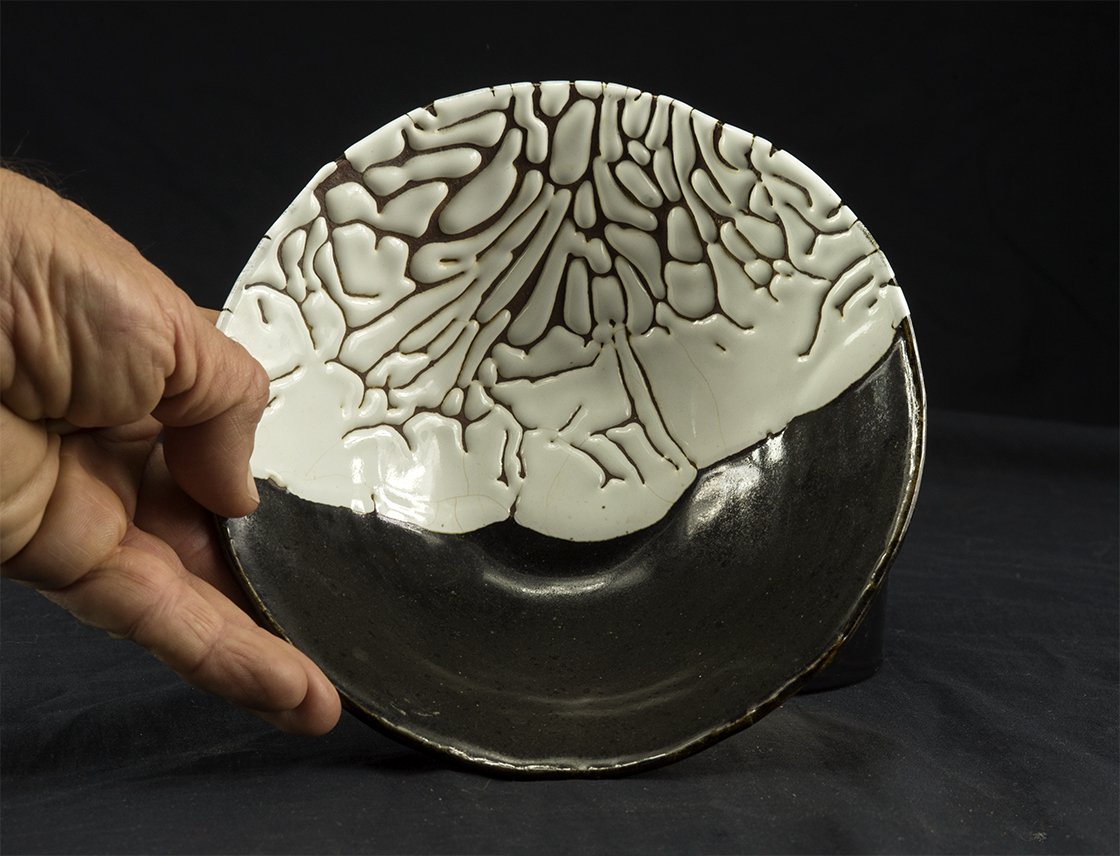 Seigan fekete fehér Hagi tál