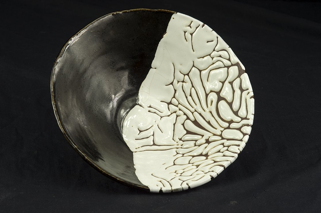 Seigan fekete fehér Hagi tál