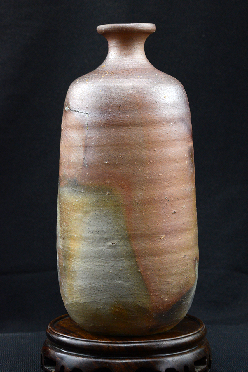 Bizen fatüzes japán virágváza