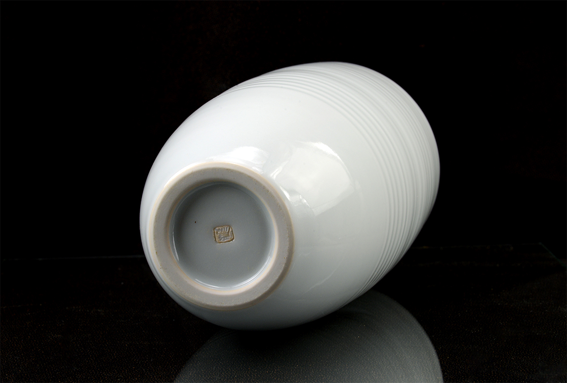 Kék porcelán japán virágváza