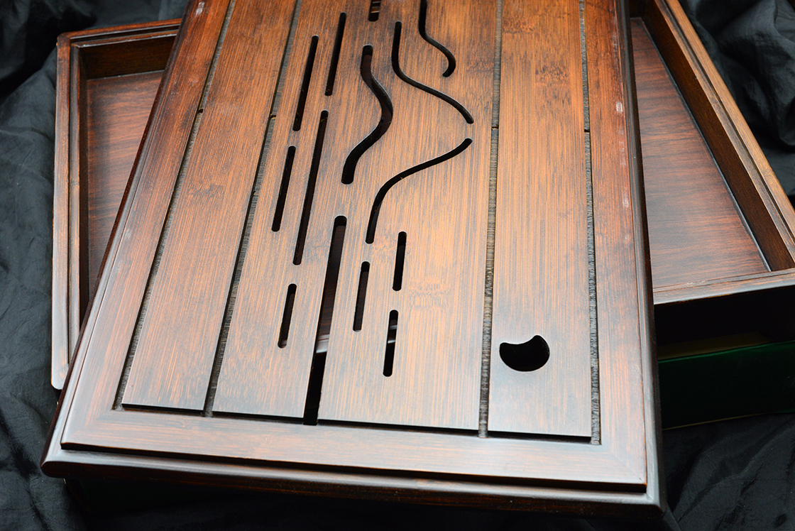 Sötét bambusz teatálca