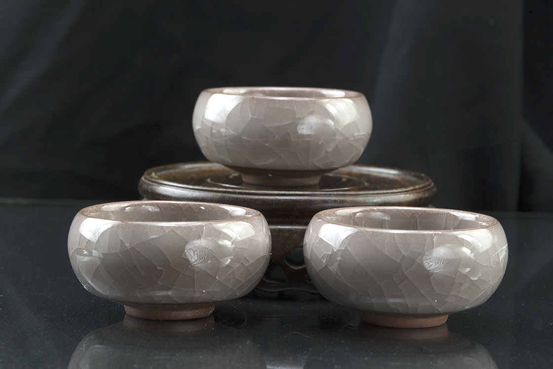 Beige celadon jégporcelán teáscsésze