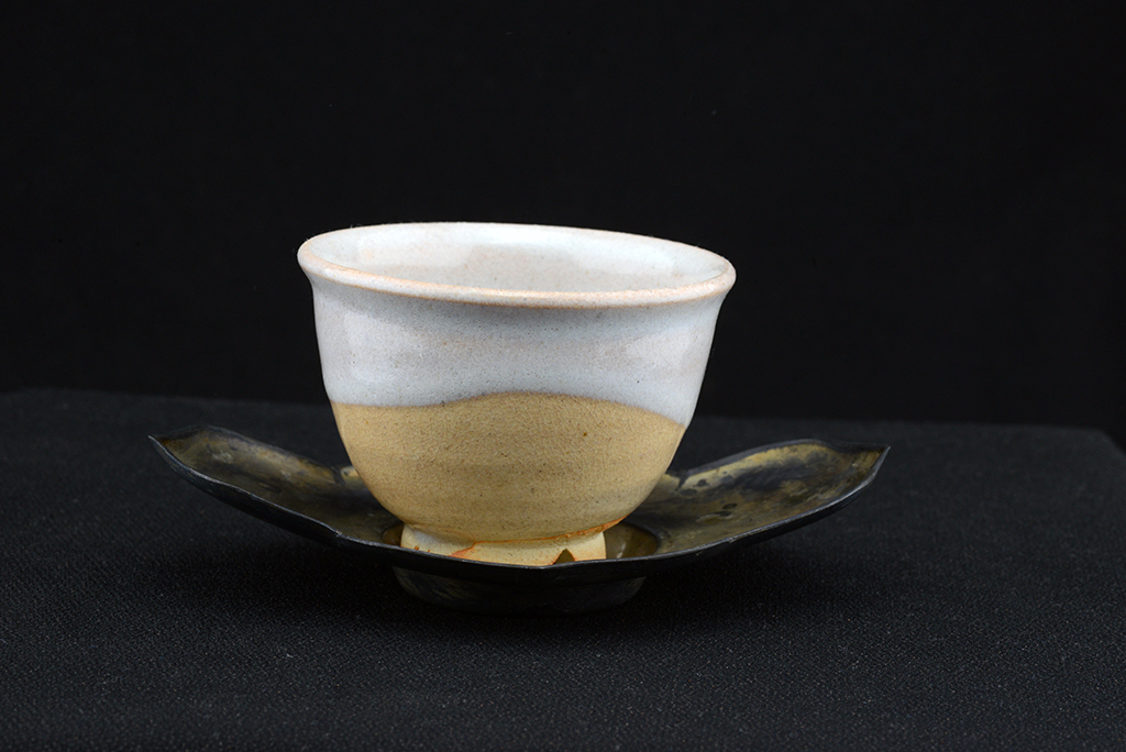 Fém chataku teáscsésze alátét készlet