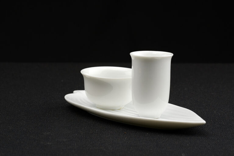 Bambuszlevél duibei porcelán teáscsésze