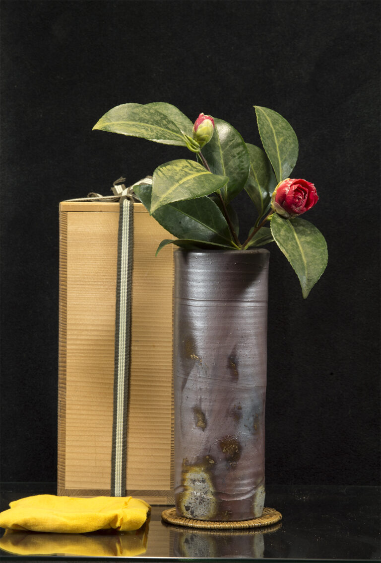 Bizen hanaire fatüzes virágváza