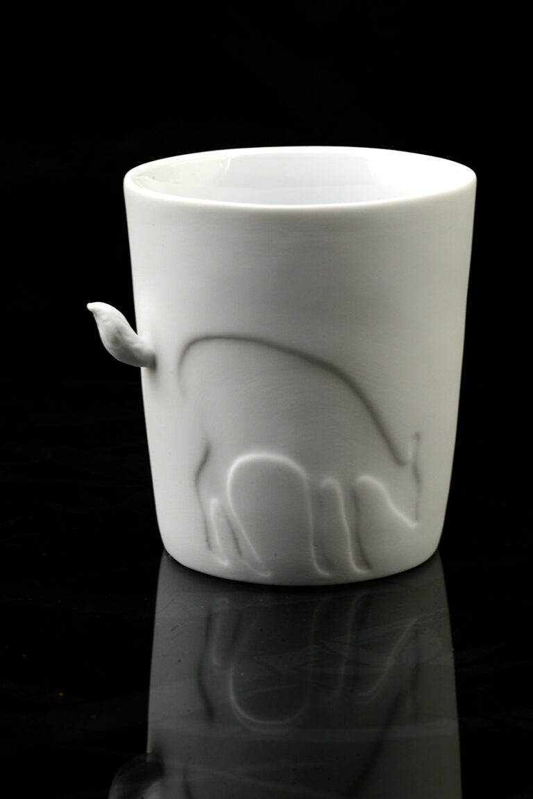 Őzike porcelán teásbögre