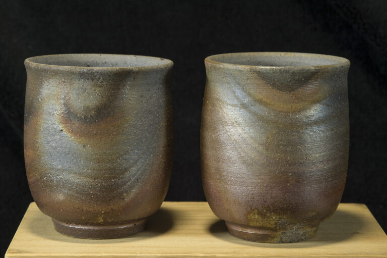 Bizen yunomi fatüzes teáscsésze pár