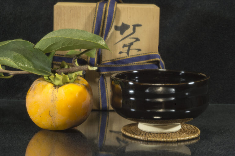 Fekete Shigaraki matcha csésze