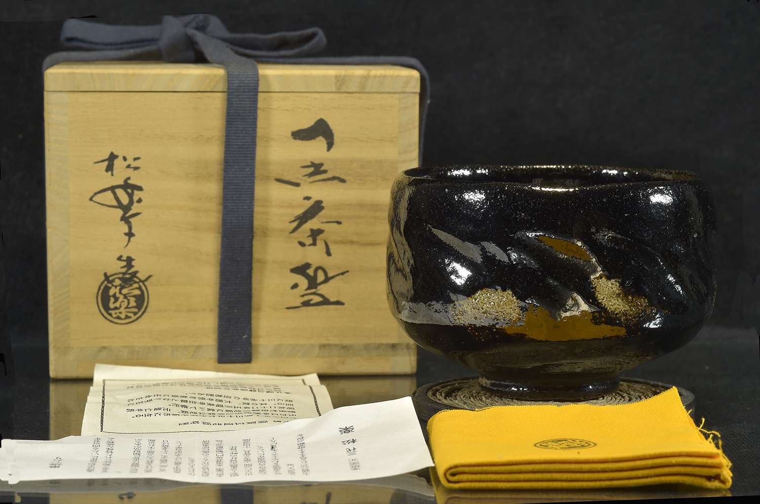 Daitokuji zen templom fekete raku csésze #10