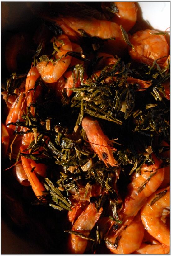 sült rák pirított teával